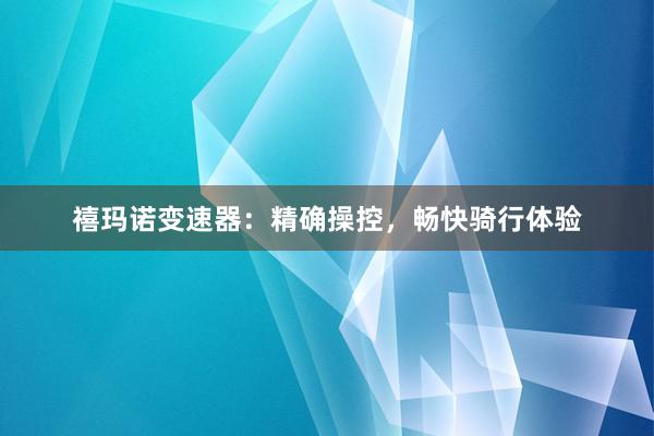 禧玛诺变速器:精确操控,畅快骑行体验